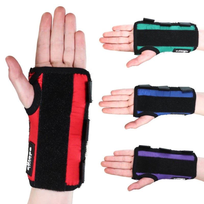 Solace Bracing Children's Padded Wrist Support (4 Fun Colours) - British Made & NHS Supplied Kids Wrist Brace Splint - #1 for Fractures, JI Arthritis, Sprains, RSI, Injuries & More - Red, M, Right
